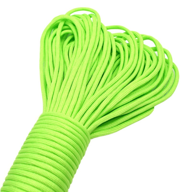 KEEJEA 100ft Type III 7 Strand Core Paracord 550 Parachute (17# Neon Green) - Image 3